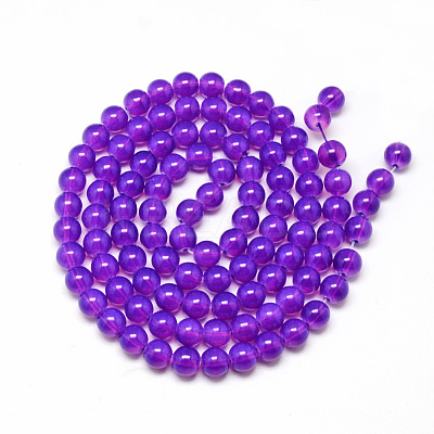 Baking Paint Glass Beads Strands X-DGLA-Q023-6mm-DB32-1