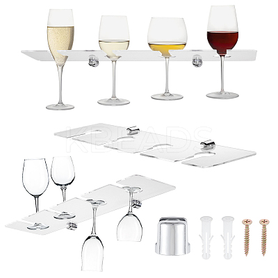 4-Hole Acrylic Wall-Mounted Glass Holder Display Racks ODIS-WH0027-051B-1
