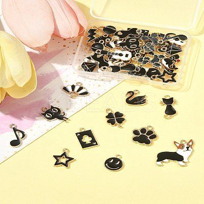 40Pcs 20 Styles Alloy Enamel Charms ENAM-FS0003-38B-1