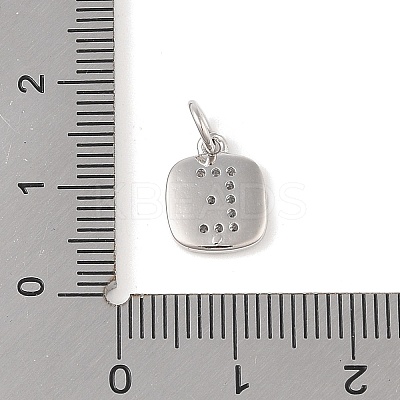 Rack Plating Brass Micro Pave CLear Cubic Zirconia Charms KK-E110-14P-E-1