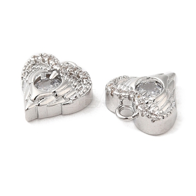 Brass & Glass & Cubic Zirconia Charms KK-G468-54P-04-1