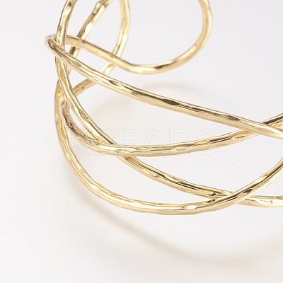 Brass Cuff Bangle X-BJEW-P168-C08-1