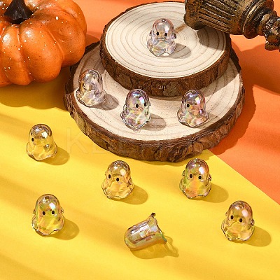 10Pcs Transparent Acrylic Bead Caps TACR-YW0003-23A-1