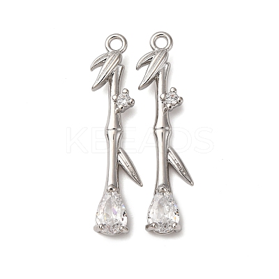 Brass Micro Pave Clear Cubic Zirconia Pendants KK-Z112-27P-1