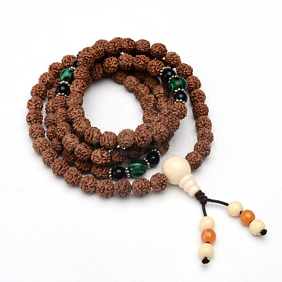 5-Loop Wrap Style Buddhist Jewelry LS-BJEW-S125-15-1