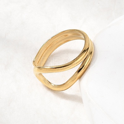 5Pcs 304 Stainless Steel Open Cuff Rings for Women RJEW-K313-04G-1