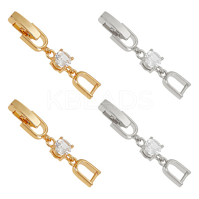 4Pcs 2 Colors Brass Watch Band Clasps KK-OC0001-53-1
