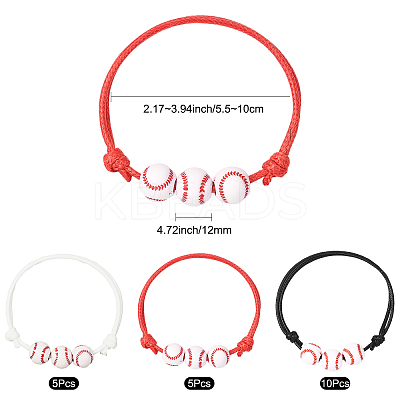 15Pcs 3 Colors Sport Theme Acrylic Beaded Bracelets for Men Women BJEW-SP0001-23-1
