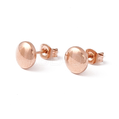 6 Pairs 304 Stainless Steel Flat Round Stud Earrings for Women EJEW-A067-20-1