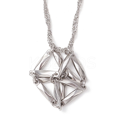 3Pcs 3 Sizes 304 Stainless Steel Macrame Pouch Empty Stone Holder Necklace Making NJEW-JN05240-1