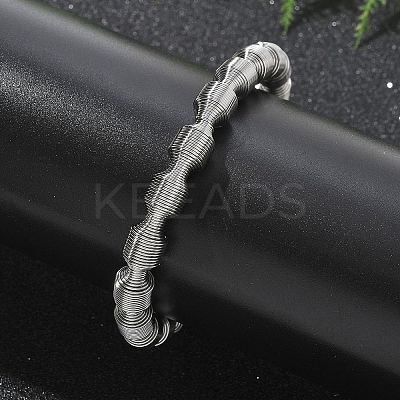 304 Stainless Steel Stretch Bangles for Women LS-BJEW-P315-02F-P-1