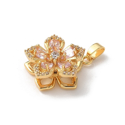 Brass Micro Pave Clear Cubic Zirconia Pendants LS-ZIRC-D276-01G-B01-1