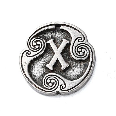 Rune Letters Alloy Pendants PALLOY-S193-01AS-07-1
