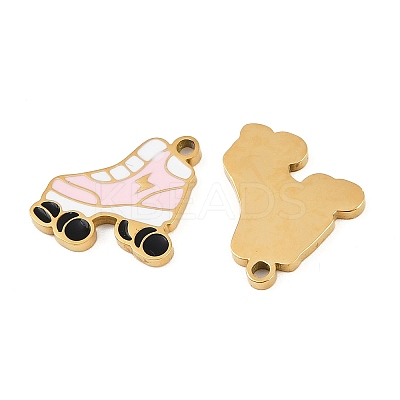 304 Stainless Steel Enamel Charms STAS-C137-06B-G-1