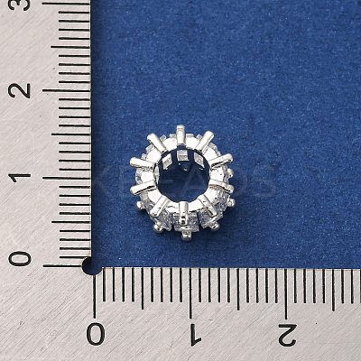 Brass Micro Pave Clear Cubic Zirconia Beads KK-D378-24S-01-1