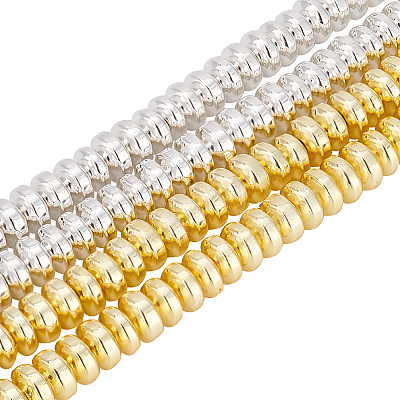 4 Strands 2 Colors Electroplate Non-magnetic Synthetic Hematite Beads Strands G-BC0001-42-1