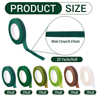 12 Rolls 6 Colors Masking Tape AJEW-TA0002-05-1