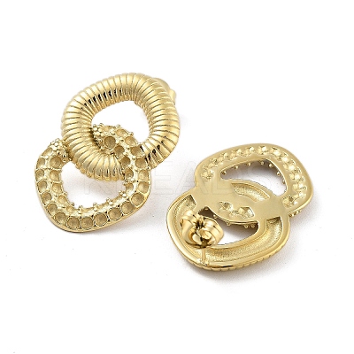 Ion Plating(IP) 304 Stainless Steel Stud Earrings EJEW-P258-27G-1