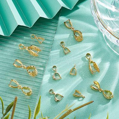 48Pcs 8 Style Brass Ice Pick Pinch Bails KK-FH0003-64-1
