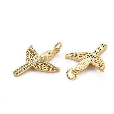Brass Micro Pave Cubic Zirconia Pendants KK-Q252-070B-NF-1
