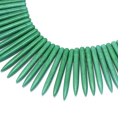 Synthetic Turquoise Graduated Spike Beads Strands G-F604-10C-1