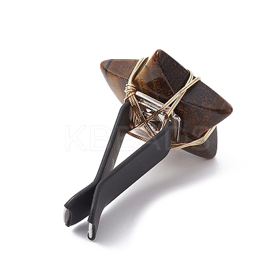 Wire Wrapped Star Natural Gemstone Car Air Vent Clips JEWB-BR00138-1