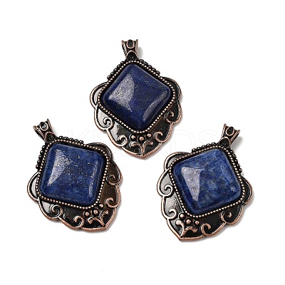 Dyed Natural Lapis Lazuli Pendants G-A297-03R-21-1