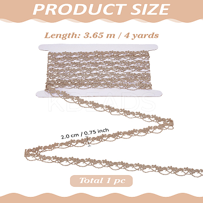 4 Yards Gold Metallic Lace Trim OCOR-LP0002-49-1