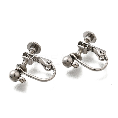 316 Stainless Steel Clip-on Earring Findings X-EJEW-R019-01P-1