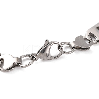 Tarnish Resistant Vacuum Plating 201 Stainless Steel Mariner Hollow Cross Link Chain Bracelets BJEW-B078-64P-1