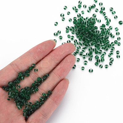6/0 Transparent Two Tone Glass Seed Beads SEED-T006-01C-C09-1