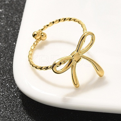 304 Stainless Steel Open Cuff Ring for Women LS-RJEW-B109-01G-02-1