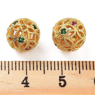 Rack Plating Brass Cubic Zirconia Beads KK-S377-12G-1