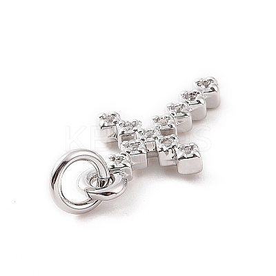 Brass Micro Pave Cubic Zirconia Charms KK-C012-43P-1