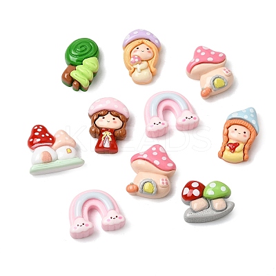 Opaque Resin Cabochons RESI-Z049-01-1