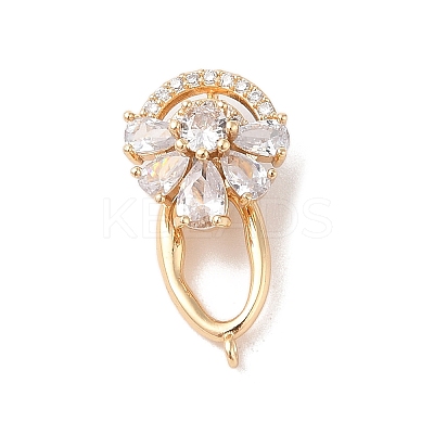 Brass Micro Pave Cubic Zirconia Twister Clasps KK-B100-069G-1