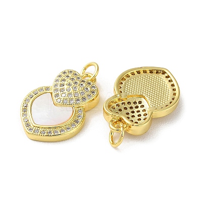 Valentine"s Day Brass Micro Pave Clear Cubic Zirconia Pendants KK-B083-41C-G-1