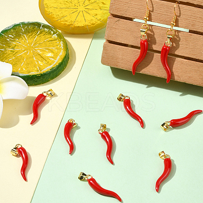 10Pcs Brass Enamel Pendants KK-SC0006-88-1