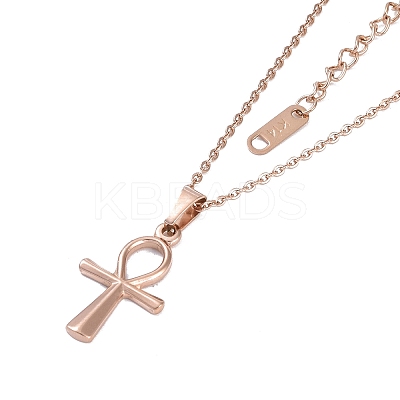 Ion Plating(IP) 304 Stainless Steel Cable Chain Necklaces NJEW-G081-07-1
