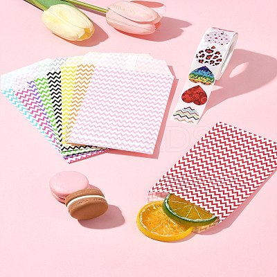 45Pcs 9 Colors White Kraft Paper Bags CARB-FS0001-02-1