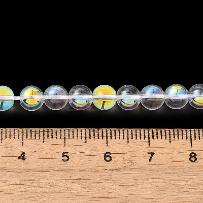 Transparent Electroplate Glass Beads Strands GLAA-T032-T6mm-C18-1