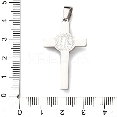 304 Stainless Steel Religion Jesus Cross Pendants STAS-F323-12P-1