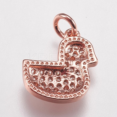 Brass Micro Pave Cubic Zirconia Charms ZIRC-E147-40RG-1