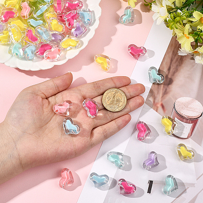 80Pcs Transparent Acrylic Beads TACR-SP0001-39-1