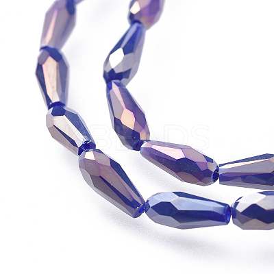 Electroplated Opaque Glass Beads Strands X-EGLA-L015-FR-B04-1
