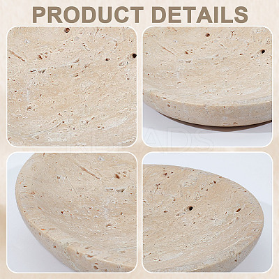 Flat Round Shape Marble Desktop Storage Tray AJEW-WH0348-408-1