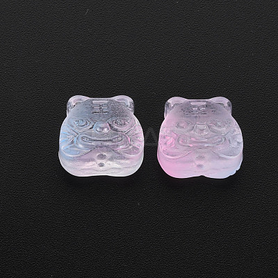 Two Tone Transparent Spray Painted Glass Beads GLAA-T022-22-C04-1