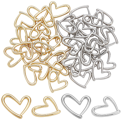40Pcs 2 Colors Rack Plating Alloy Linking Rings FIND-CA0004-53-1