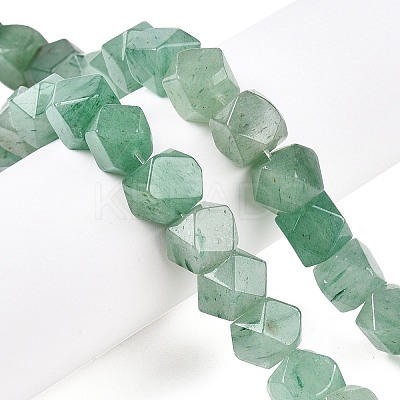 Natural Green Aventurine Star Cut Round Beads Strands G-T138-38-1