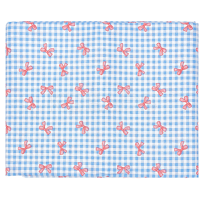 Bowknot & Tartan Pattern Cotton Fabric DIY-WH0890-31B-1